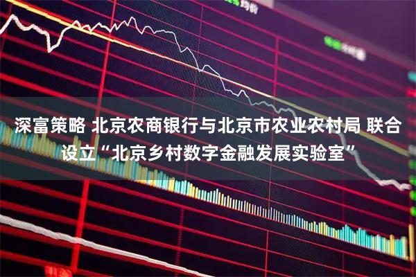 深富策略 北京农商银行与北京市农业农村局 联合设立“北京乡村数字金融发展实验室”